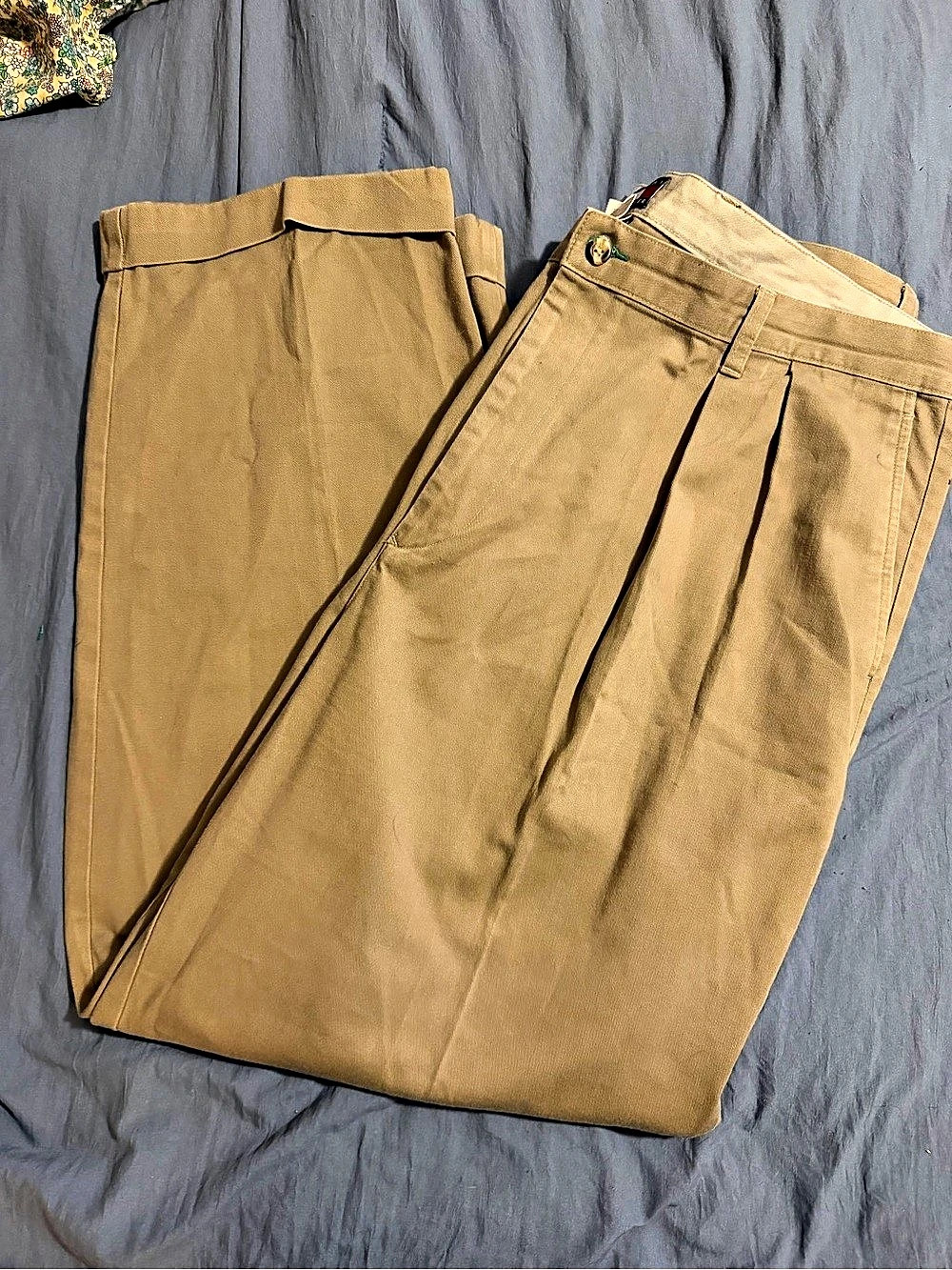 Tommy Hilfiger Pleated Trousers in Brown Waist 42